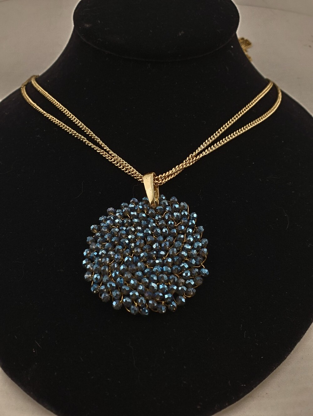 Kenneth Cole Faceted Blue Necklace